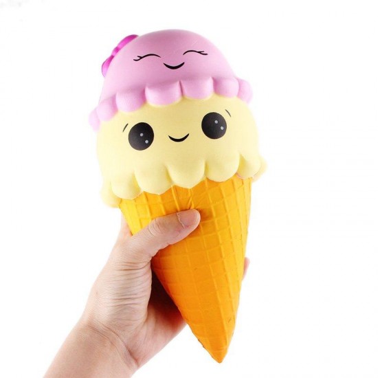 SanQi Elan Squishy Ice Cream Cone Jumbo 22cm Licensed Slow Rising With Packaging Collection Gift Soft Toy