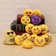 15PCS 8CM Cute Individuality Emoji Expression Key Rings Plush Keychains