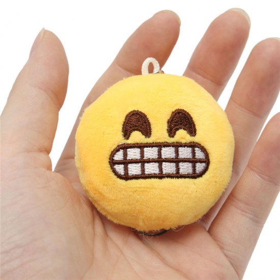 Lovely Emoji Smiley Emoticon Soft Stuffed Plush Round Doll 2INCH