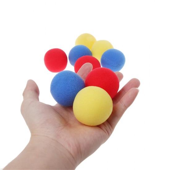 10PCS Blue Close Up Magic Street Trick Soft Sponge Ball 45mm Magic Props Clown Nose