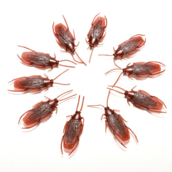 10pcs Prank Funny Trick Joke Toys Lifelike Model Simulation Fake Cockroach Toys Kids Children Props