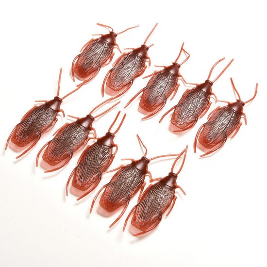 20pcs Prank Funny Trick Joke Toys Special Lifelike Model Simulation Fake Rubber Cockroach Cock Roach