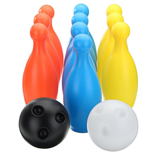 12PCS Set 23CM Height Funny Large Bowling Bottle With Balls Pins For Kids Children Sports Toys