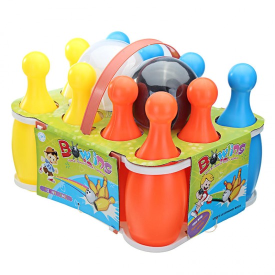 12PCS Set 23CM Height Funny Large Bowling Bottle With Balls Pins For Kids Children Sports Toys