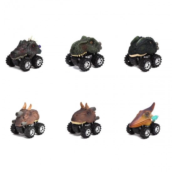 1/6X Dinosaur Cars Pull Back Vehicle Set Mini Animal Car Boys Novelties Toys Birthday Gift