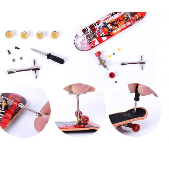 Random Color Graffiti Finger Skateboard Mini Suit With Tools Toys For Kids Children Gift