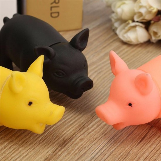 Rubber Pet Dog Puppy Pig Shape Chew Fetch Play Toy Squeaker Squeaky With Sound Novelties Toys