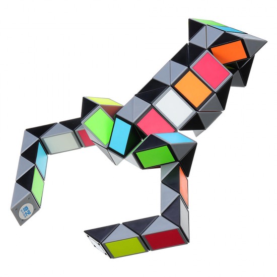 3D Colorful Magic Cube 72 Segments Speed Twist Snake Magic Cube Puzzle Sticker Educational Toys