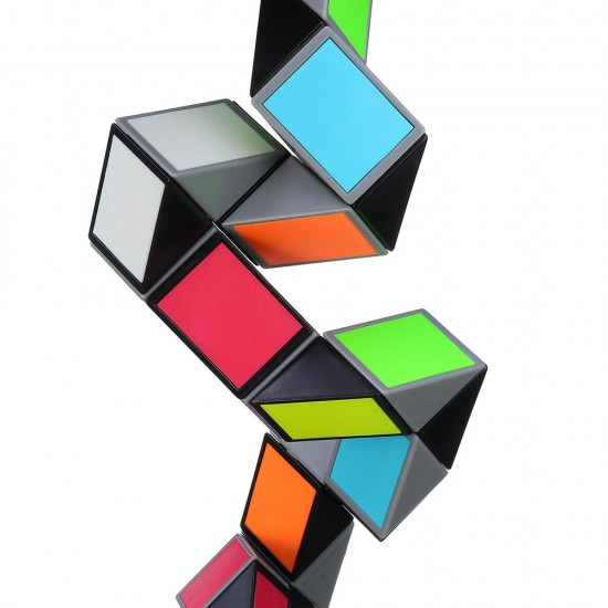 3D Colorful Magic Cube 72 Segments Speed Twist Snake Magic Cube Puzzle Sticker Educational Toys