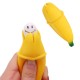 Novelty Squeeze Pop Out Silicone Banana Doll Stress Relief Toy Keychain Funny Gift