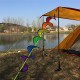 110cm Rainbow Spiral Curlie Tail Windmill Colorful Wind Spinner Tent Garden Decoration