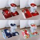 3PCS Christmas Home Decoration Snowman Santa Toilet Seat Cover Bathroom Mat Closestool Cover Rug