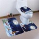 3PCS Christmas Home Decoration Snowman Santa Toilet Seat Cover Bathroom Mat Closestool Cover Rug