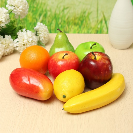 8PCS Lifelike Artificial Plastic Fruit Kitchen Fake Display Home Food Decor