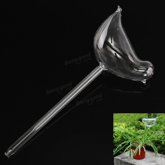 Bird Shaped Glass Plant Flower Holiday Watering Spike Stake Water Feeder