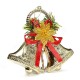 Christmas Bowknot Double Bell Xmas Tree Ornament Pendant Door Hanging Decoration