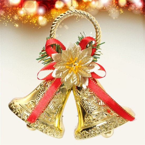 Christmas Bowknot Double Bell Xmas Tree Ornament Pendant Door Hanging Decoration Christmas Bowknot Double Bell Xmas Tree Ornament Pendant Door Hanging Decoration
