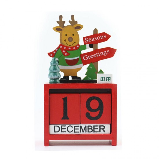 Christmas Creative Gift Mini Wooden Calendar Home Ornament Table Desk Decor Elk Santa Claus Christmas Creative Gift Mini Wooden Calendar Home Ornament Table Desk Decor Elk Santa Claus