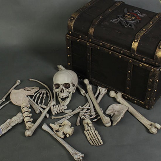 28PCS Adult Skeleton Bone Grave Skull Halloween Haunted House Decoration Props