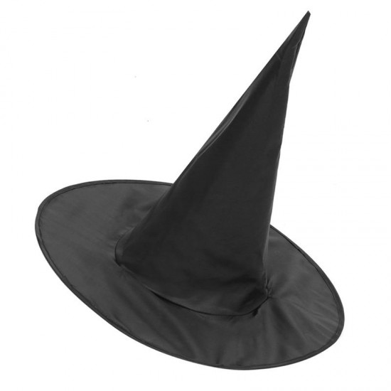3Pcs Halloween Witch Black Pointy Hat Adult Kids Cosplay 37 x38cm