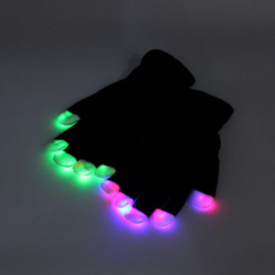 7 mode LED Finger Gloves Lighting Flashing Rave Decoration Toys Dance Party