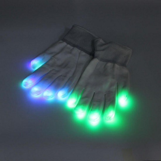 7 mode LED Finger Gloves Lighting Flashing Rave Decoration Toys Dance Party