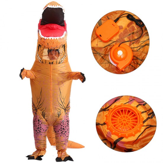 Adult T-Rex Inflatable Jumpsuit Dinosaur Blow Up Halloween Costume Outfit Decoration Toys