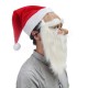 Christmas Party Home Decoration Santa Claus Face Mask With Beard Cosplay Toys Props