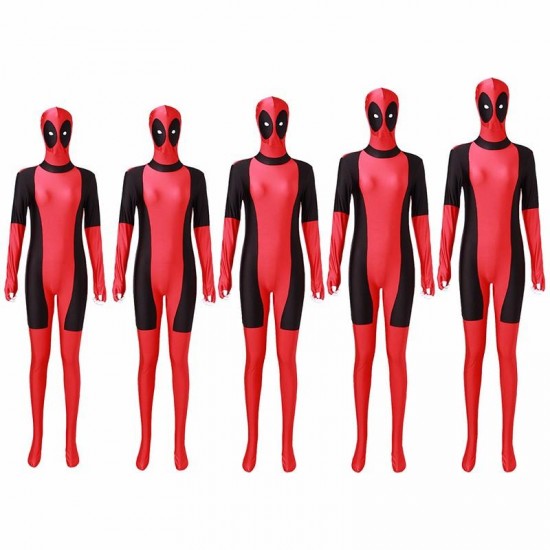 Cool Lady Costume Lycra Adult Women Red Fullbody Cosplay Birthday Suit