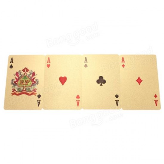 24K Carat Gold Foil Plated Poker Game Playing Cards Gift Collection +Certificate