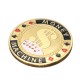 40*2.5mm Metal Poker Guard Card Protector Coin Chip Color Gold Plated With Round Plastic Case