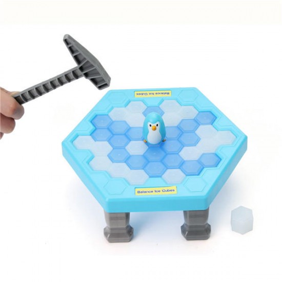 FUNTOK Save Penguin Ice Kids Puzzle Game Break Ice Block Hammer Trap Party Toy Pretend Icebreaker