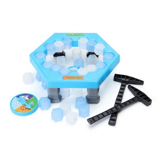 FUNTOK Save Penguin Ice Kids Puzzle Game Break Ice Block Hammer Trap Party Toy Pretend Icebreaker