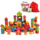 100PCS Wooden Colorful Letters Numbers Blocks Kids Intellectual Development Toy