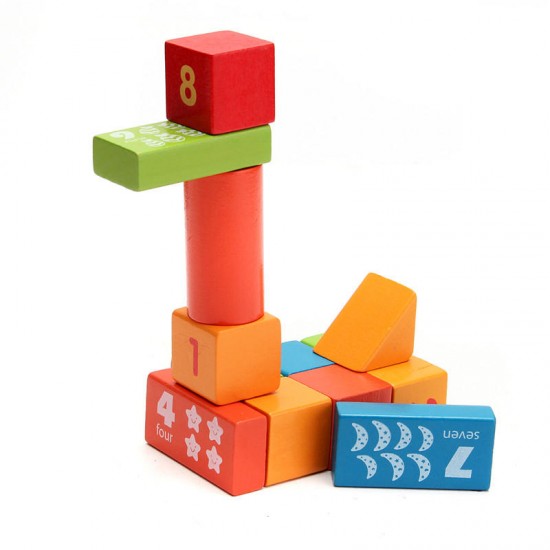 100PCS Wooden Colorful Letters Numbers Blocks Kids Intellectual Development Toy