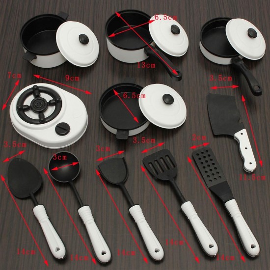 11PCS Children Pretended Role Play Kitchen Utensil Accessories Cooking Toy