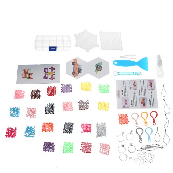 1200pcs DIY Fuse Bead Plastic Perler Sticky Water Beads Toys Funny For Kid DIY Crafts Gift