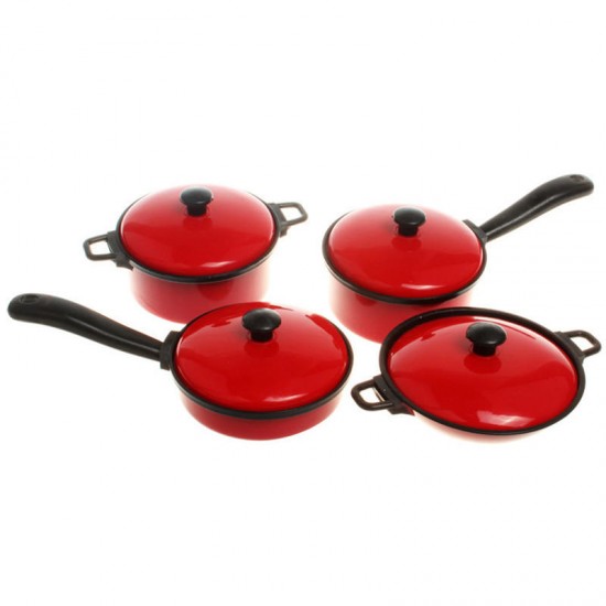 13PCS Cook Ware Toy House Kitchen Pretend Play Utensils Cooking Pots Pans Food Dishes Kids Cookware