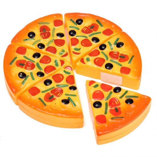 ABS Plastic Pizza Cutting Slices Toppings Simulation Children Kids Kitchen Play Food Toy