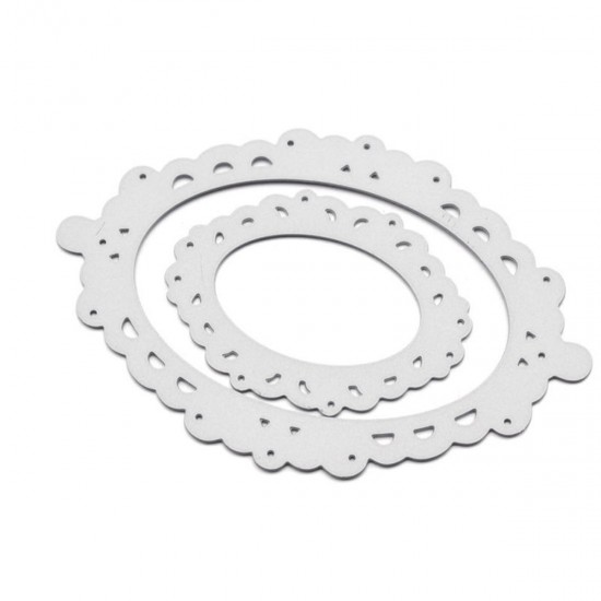 2PCS Oval Template Cutting Dies Stencil DIY Scrapbooking Lace Tool 2PCS Oval Template Cutting Dies Stencil DIY Scrapbooking Lace Tool