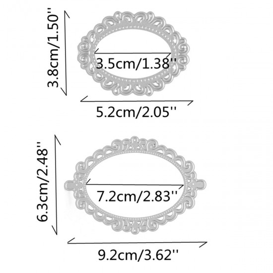 2PCS Oval Template Cutting Dies Stencil DIY Scrapbooking Lace Tool 2PCS Oval Template Cutting Dies Stencil DIY Scrapbooking Lace Tool