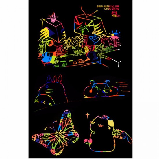 Funny Scratch Children Painting Notebook DIY Drawing Toy Big Blow Painting Children Educational Toys Funny Scratch Children Painting Notebook DIY Drawing Toy Big Blow Painting Children Educational Toys