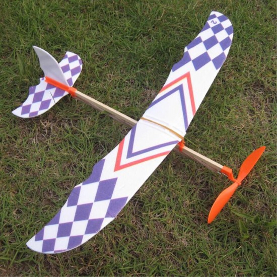 10 PCS DIY Foam Elastic Powered Glider Plane Toy Thunderbird Flying Model Aircraft Toy