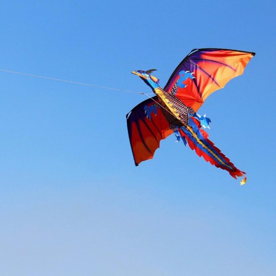 55 Inches Cute Classical Dragon Kite 140cm x 120cm Single Line Kite With Tail