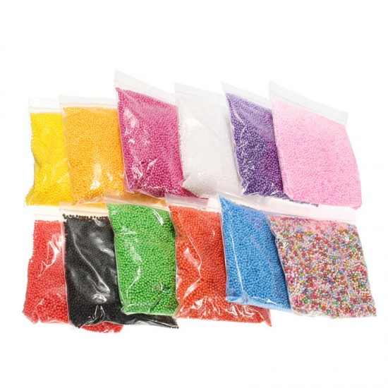 12 Pack Styrofoam Foam Ball Filler For Slime Mini Beads DIY Craft Kids Toy 12 Colors