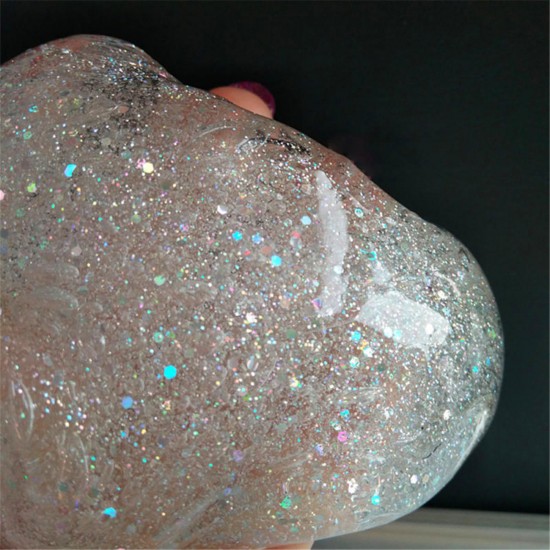 120ml Huge Clear Mud Glitter Slime Starry Crystal Putty ASMR Stress Relaxing Toy