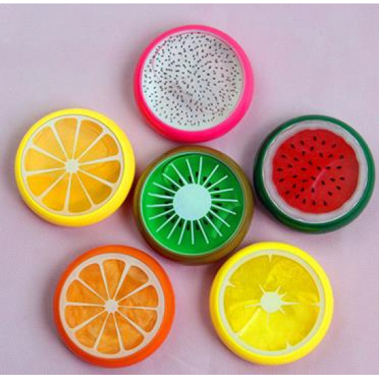6PCS Crystal Fruit Slime 6x2cm DIY Clay Rubber Mud Intelligent Hand Gum Plasticine Toy Gift
