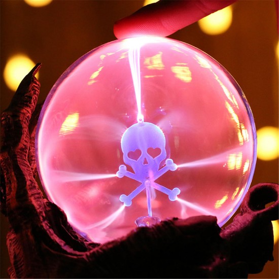 5.5/6.7 Inches Plasma Ball Skeleton Sphere Light Crystal Light Magic Desk Lamp Novelty Light Home Decor