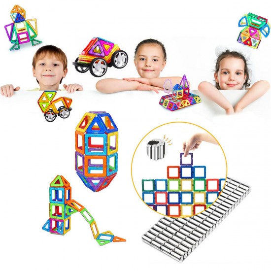 113 Pieces Kids Magnetic Toys Magnet Tiles Kits Blocks Building Toys For Boys Girls 113 Pieces Kids Magnetic Toys Magnet Tiles Kits Blocks Building Toys For Boys Girls