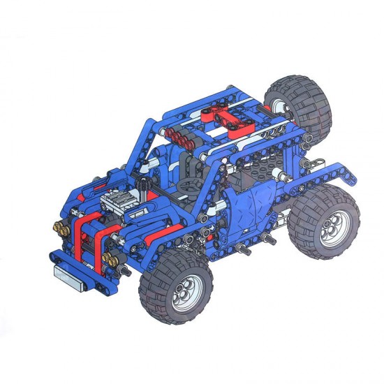 374PC Funny DIY Assembling Pull Back Building Blocks Cars Model Toys For Kids Children Gift